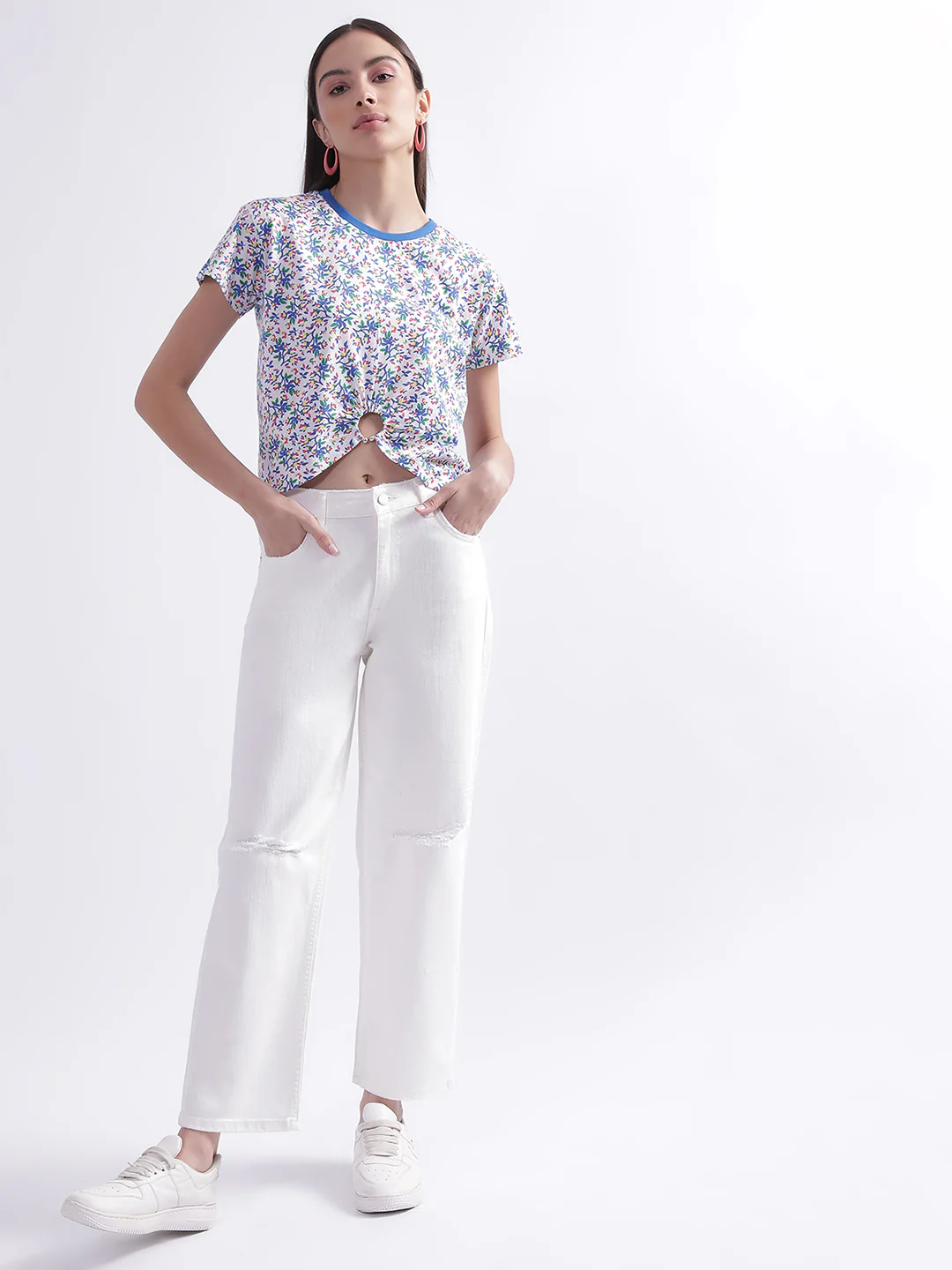 Gant Women Mid-Rise Slash Knee Cotton Jeans - Image 5