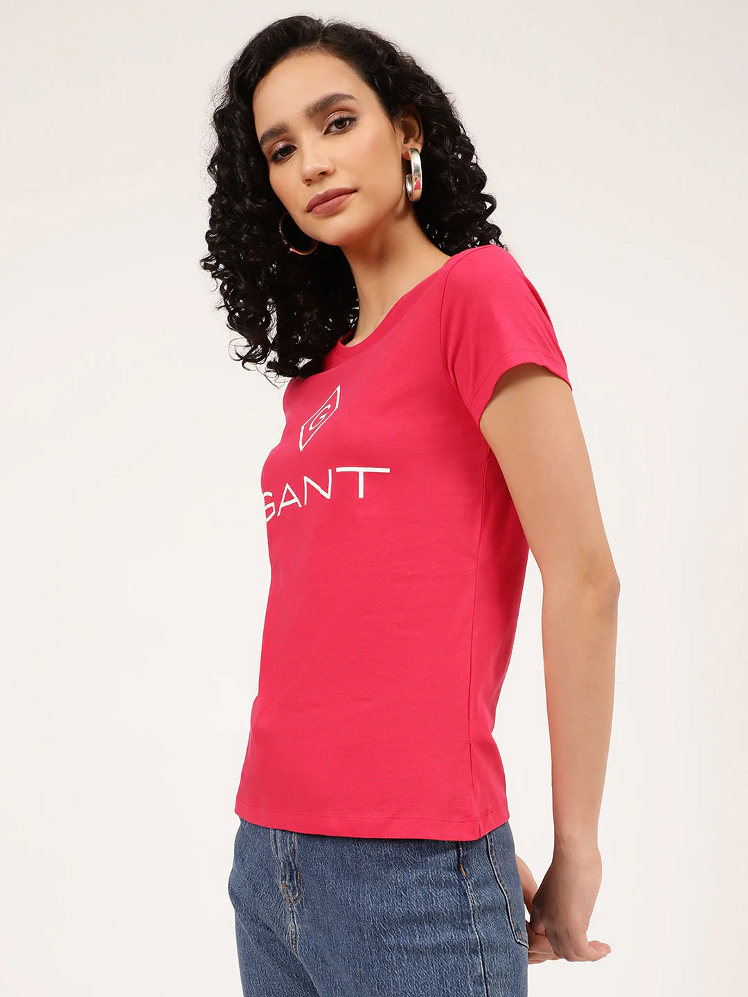Gant Pink Logo Relaxed Fit T-Shirt - Image 3