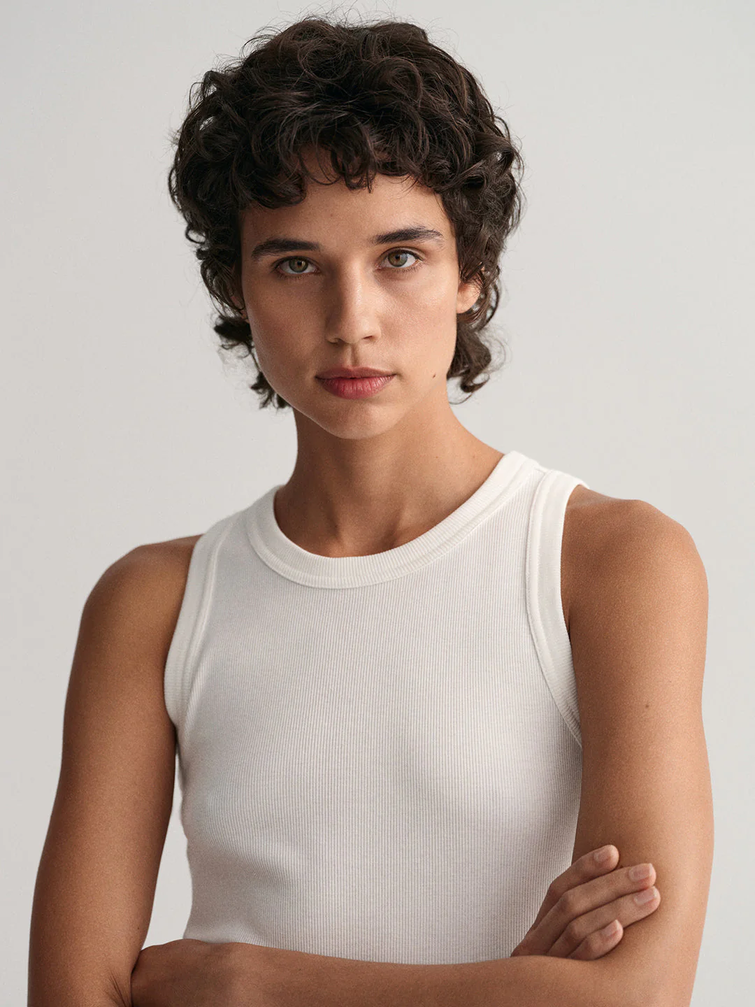 Gant White Preppy Slim Fit Tank Top - Image 3