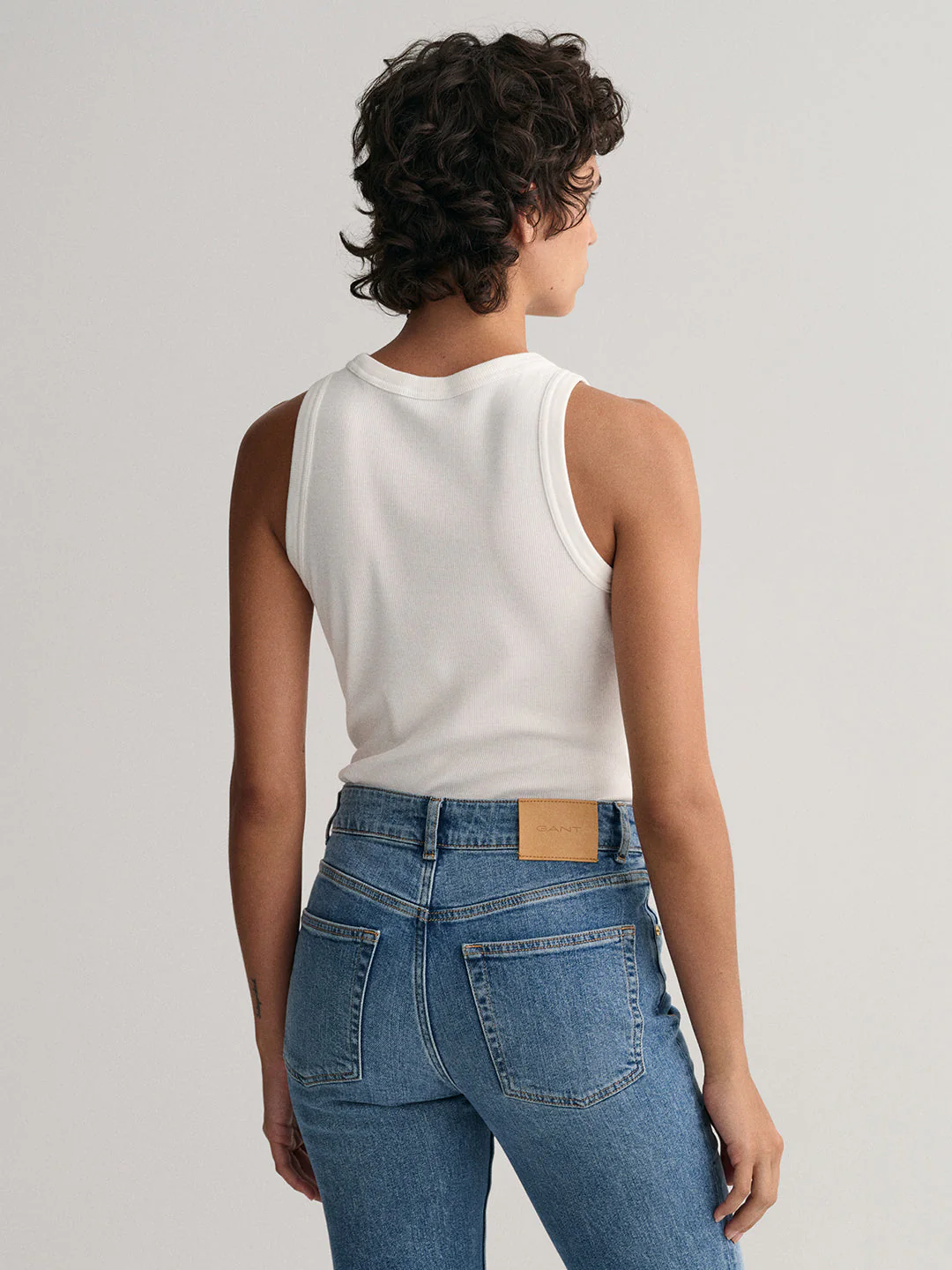 Gant White Preppy Slim Fit Tank Top - Image 5