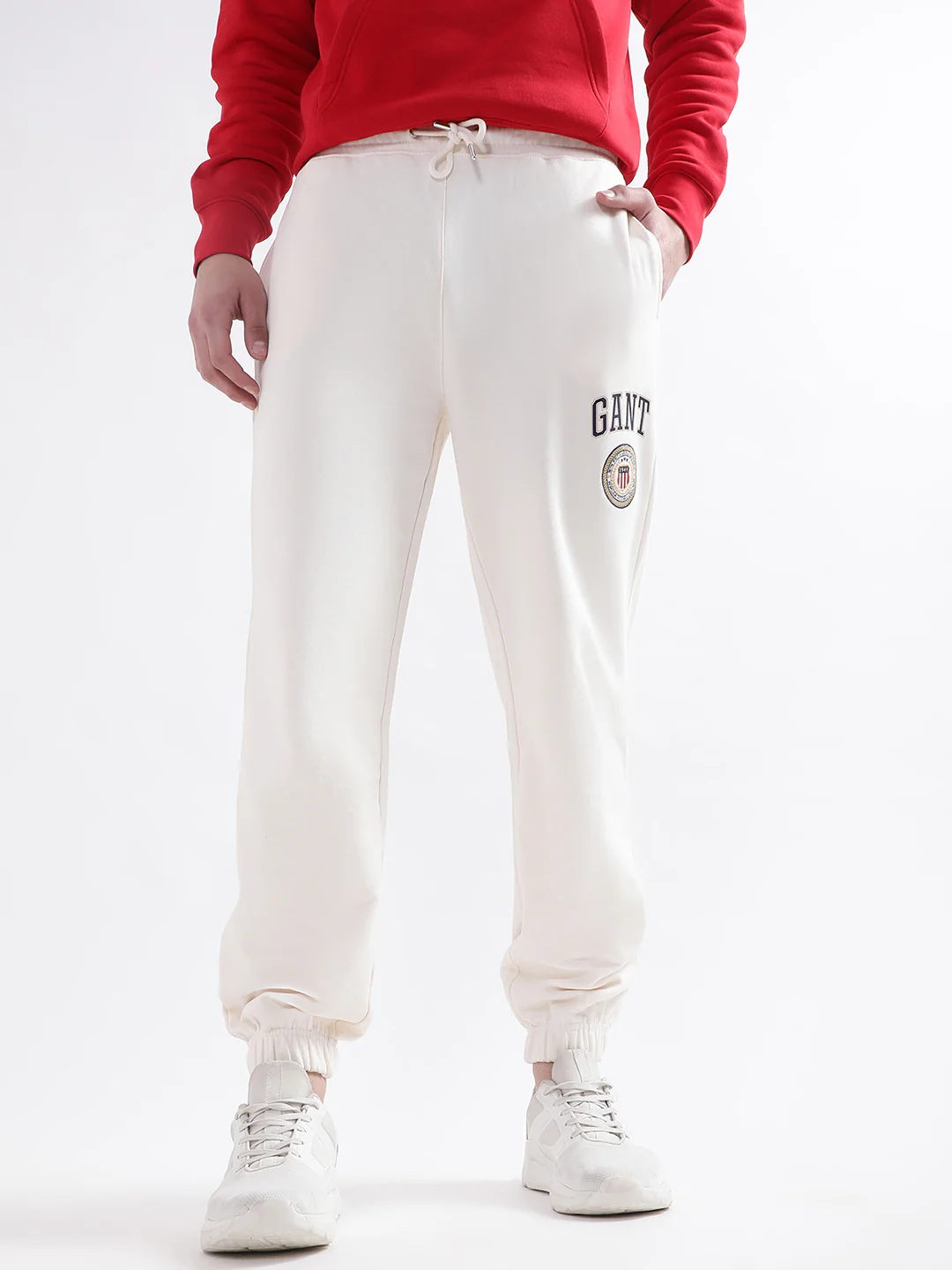 Gant Women Brand Logo Printed Relaxed-Fit Cotton Jogger