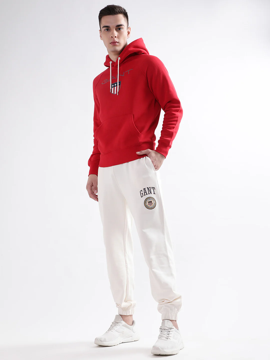 Gant Women Brand Logo Printed Relaxed-Fit Cotton Jogger - Image 4