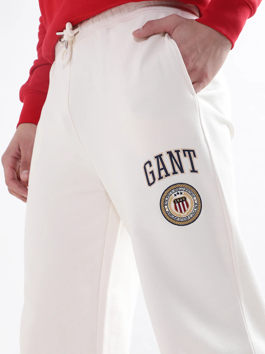 Gant Women Brand Logo Printed Relaxed-Fit Cotton Jogger - Image 5