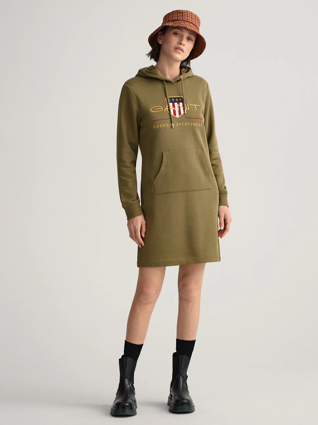 Gant Women Green Printed Hooded Sweatshirt - Image 2