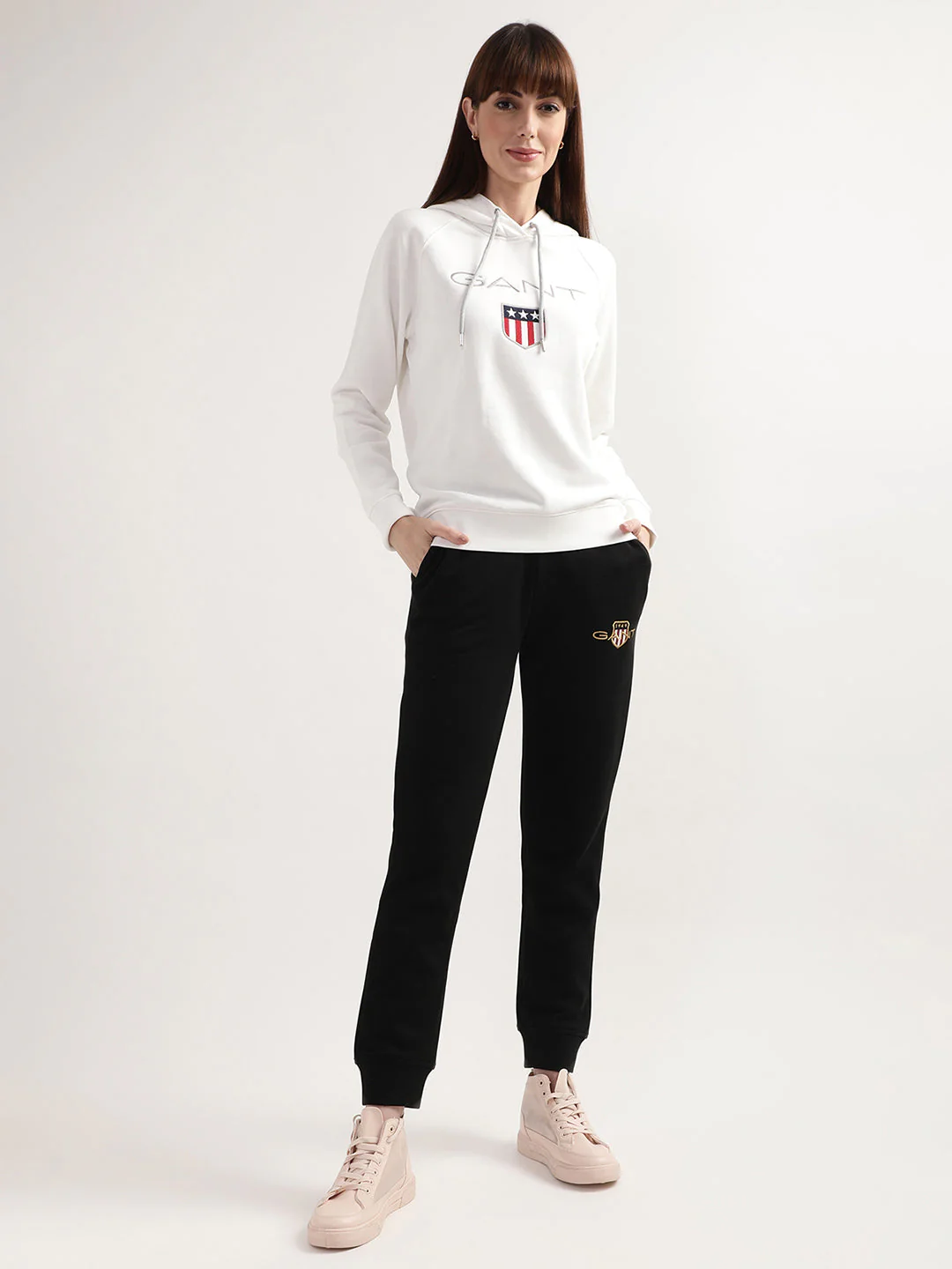 Gant Women Off White Hooded Sweatshirt