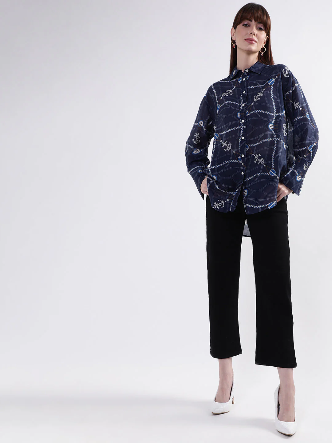 Gant Women Regular Fit Printed Cotton Casual Shirt - Image 4
