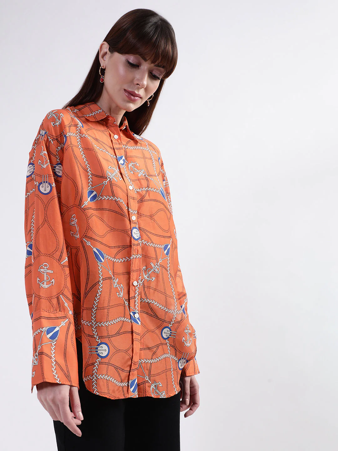 Gant Orange Printed Comfort Fit Shirt - Image 2