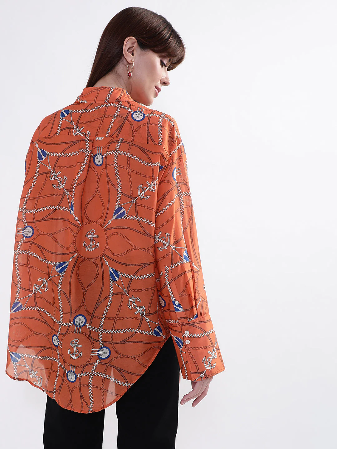 Gant Orange Printed Comfort Fit Shirt - Image 3