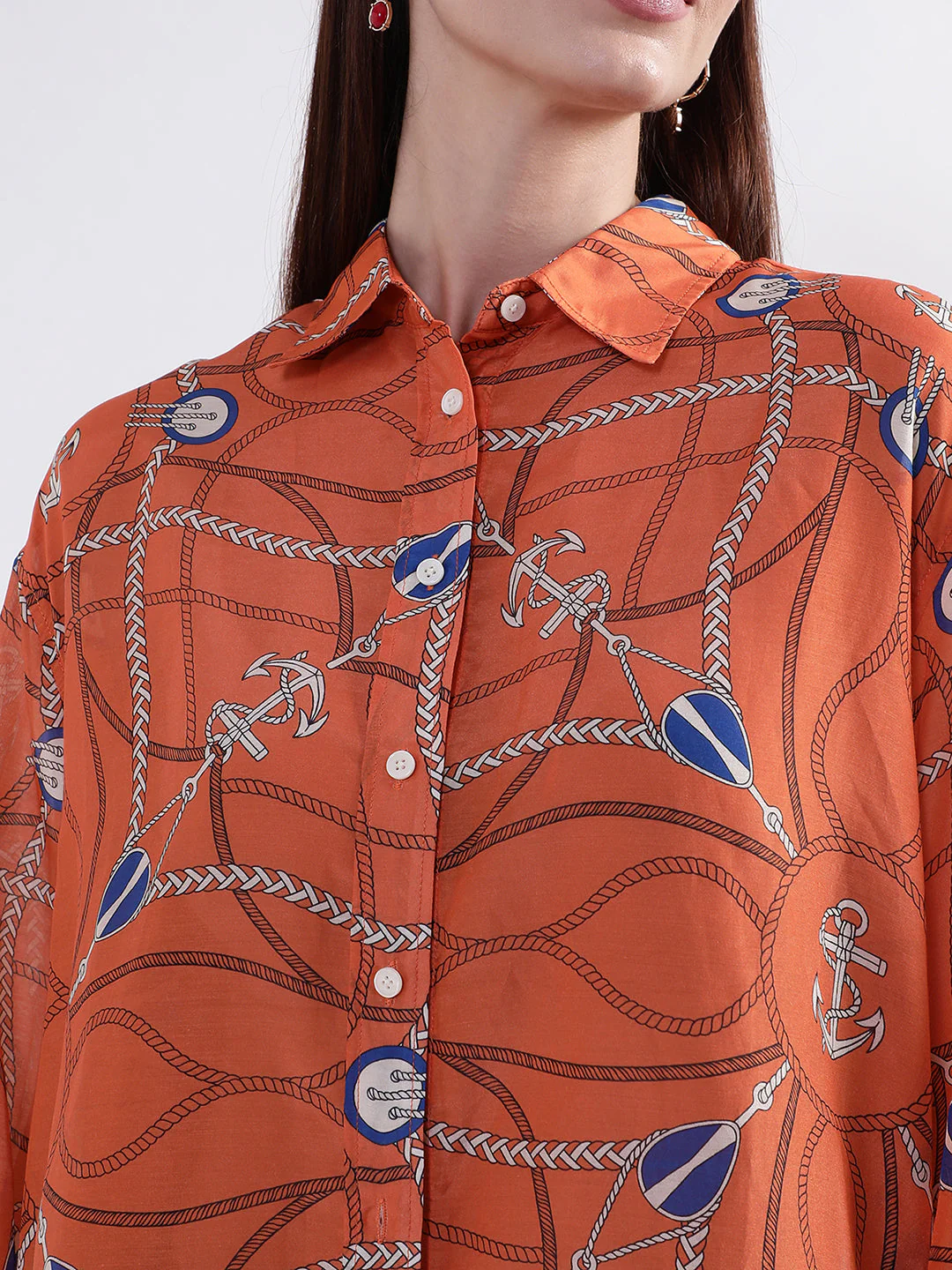 Gant Orange Printed Comfort Fit Shirt - Image 5