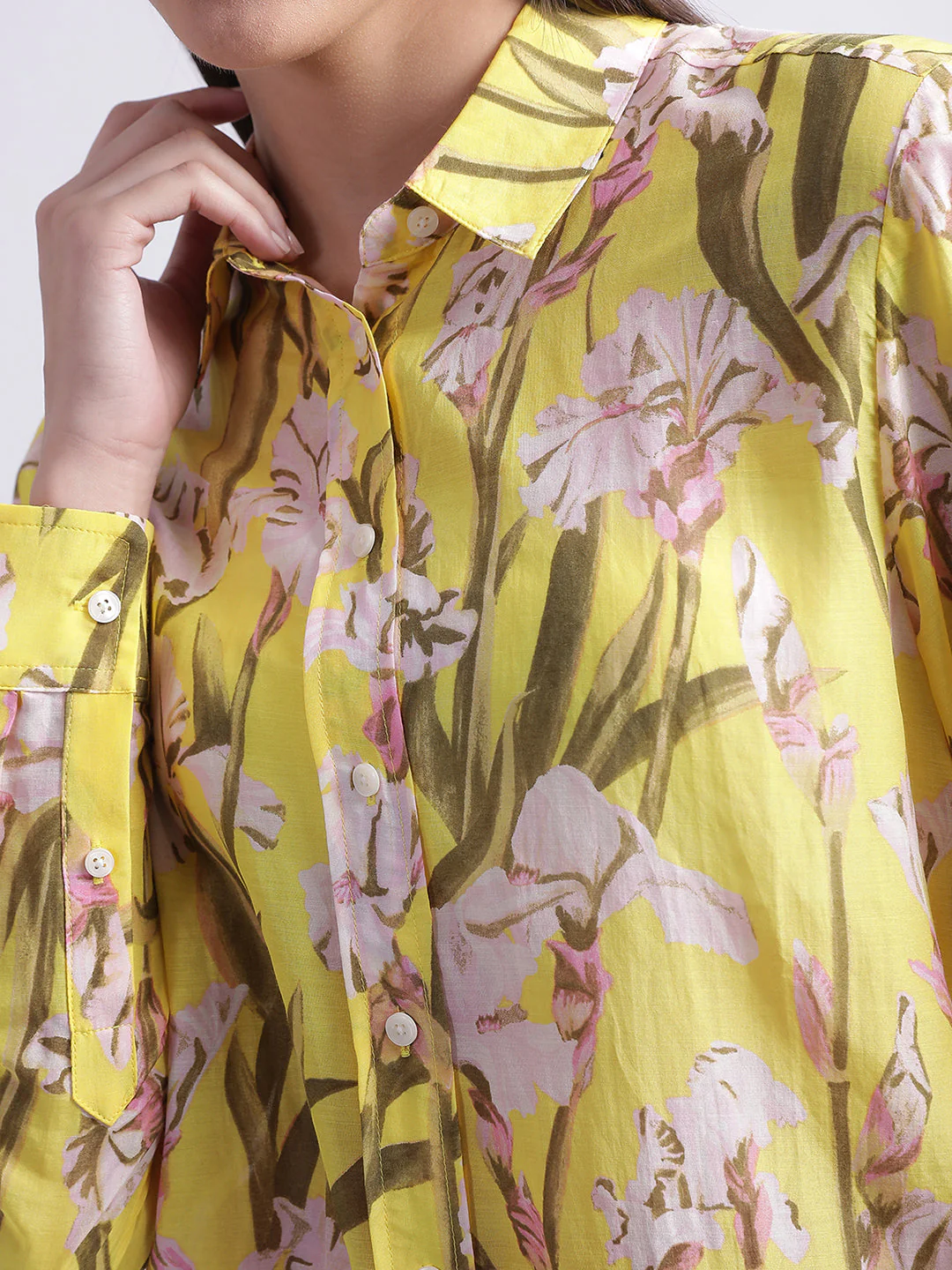 Gant Canary Yellow Floral Print Regular Fit Shirt - Image 4