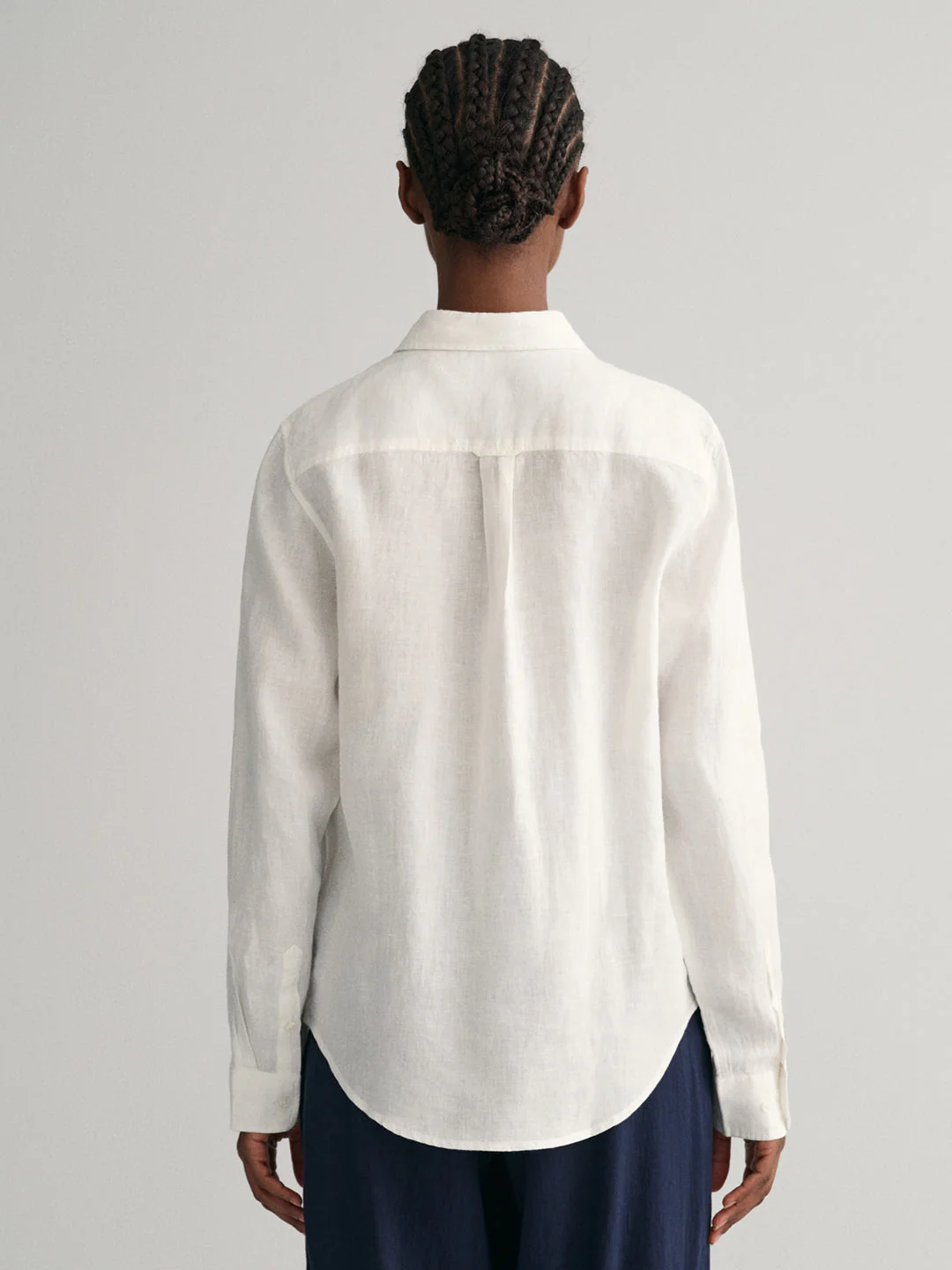Gant Women White Regular Fit Solid Linen Shirt - Image 4