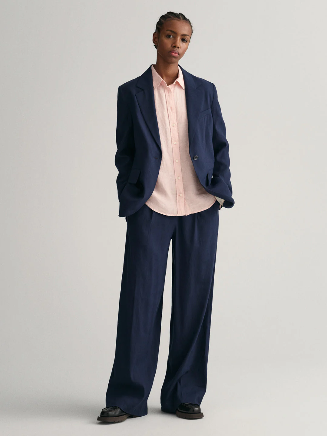 Gant Women Pink Regular Fit Solid Linen Shirt - Image 2