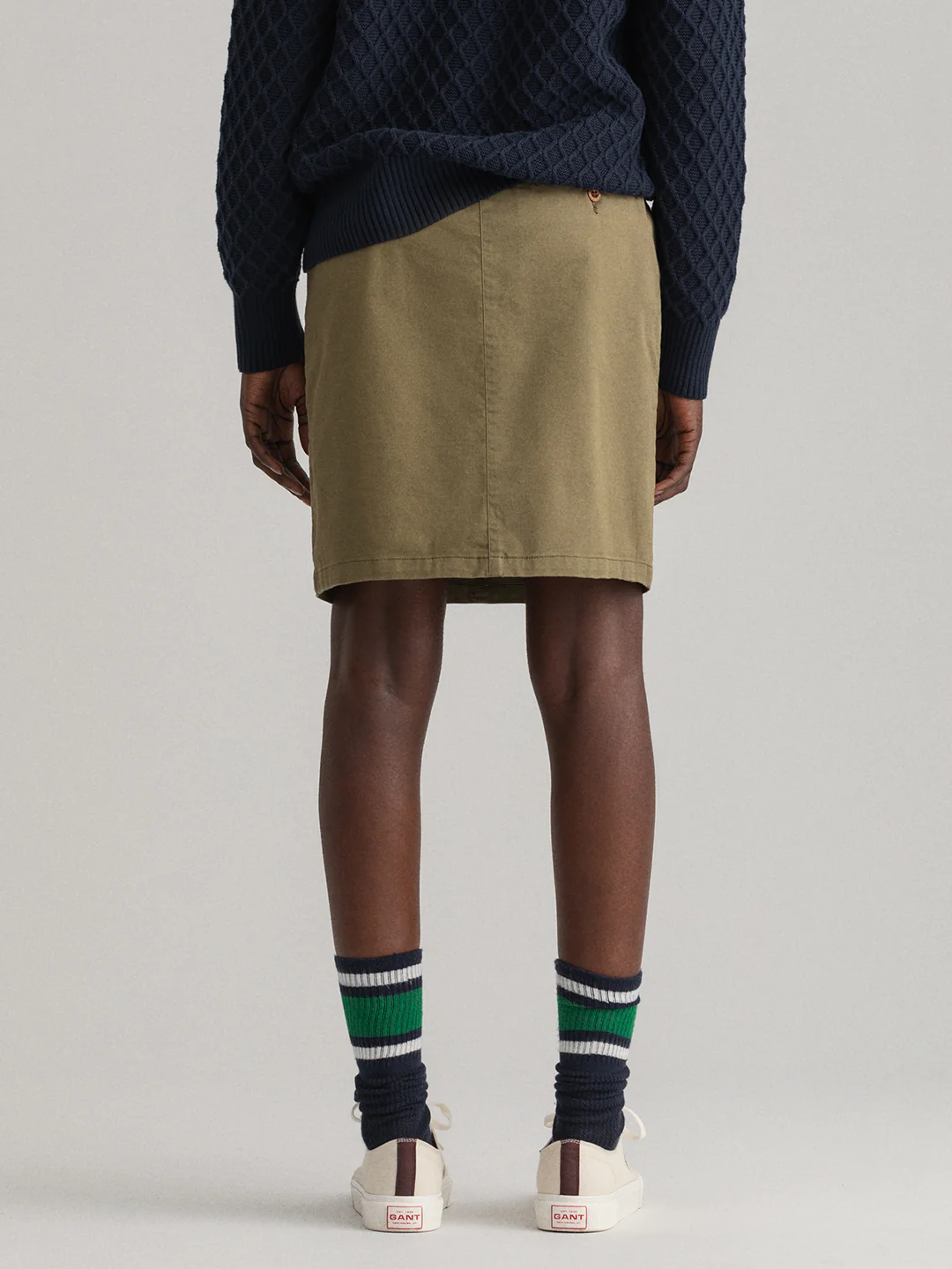 Gant Women Khaki Solid Above Knee-Length Straight Skirt - Image 2