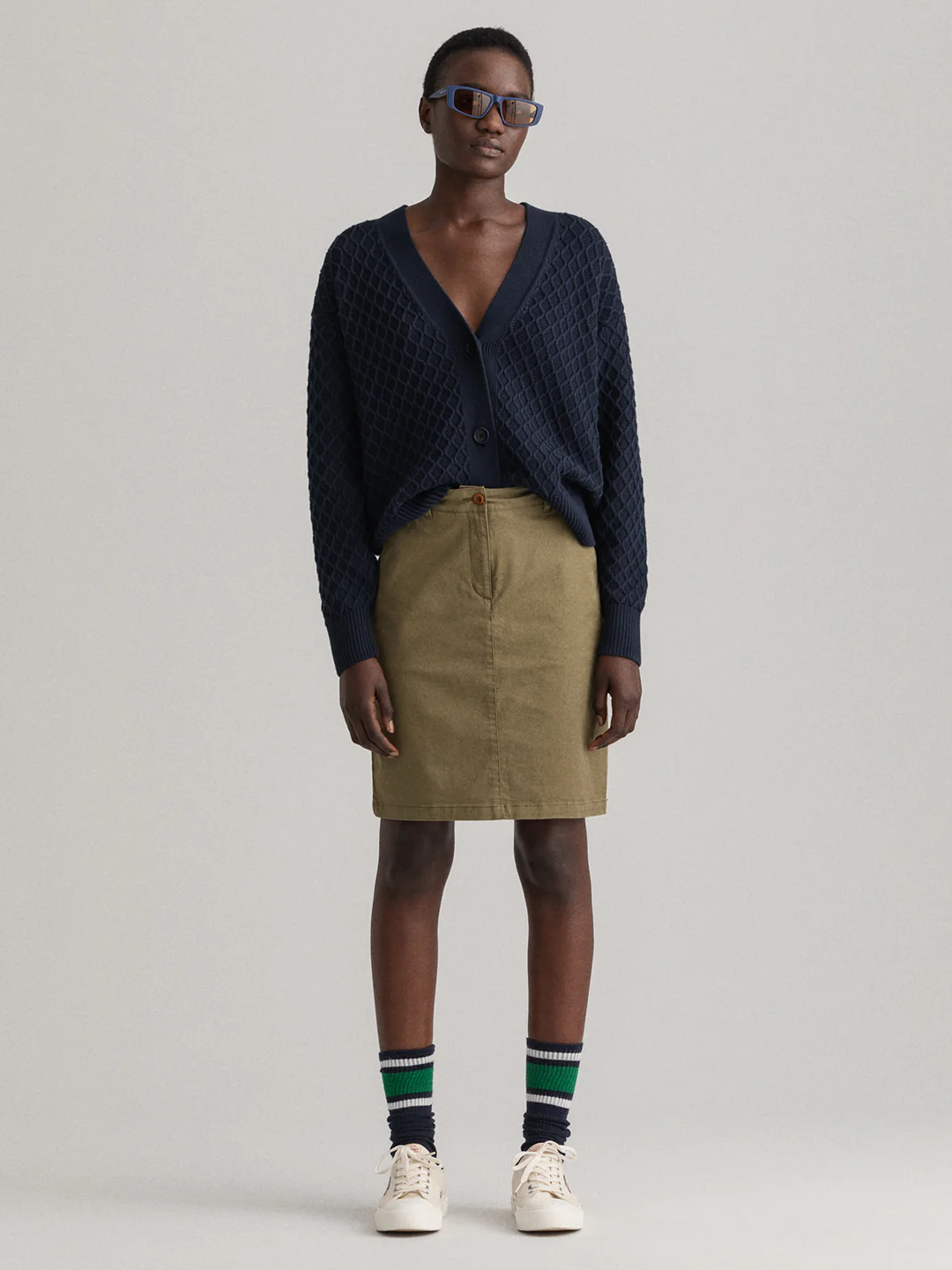 Gant Women Khaki Solid Above Knee-Length Straight Skirt - Image 4