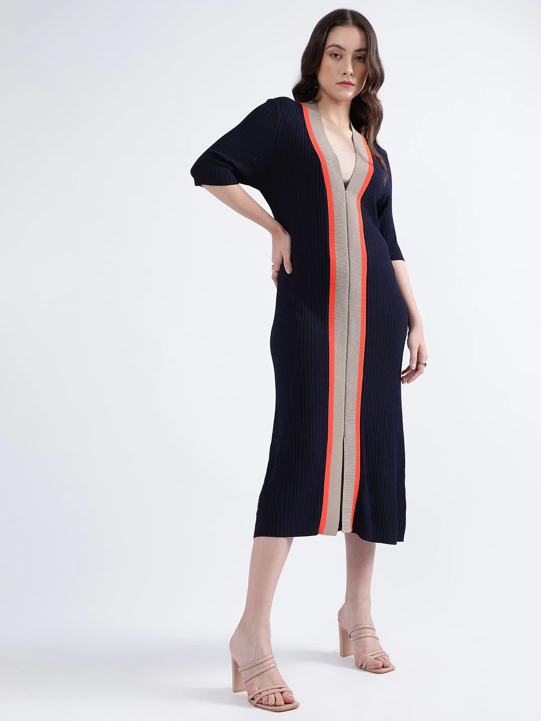 Gant Women Blue Printed V Neck Dress - Image 3