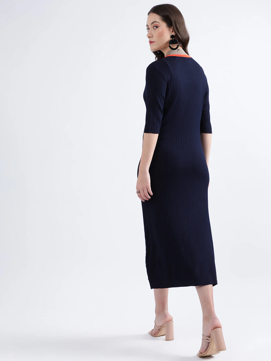 Gant Women Blue Printed V Neck Dress - Image 4