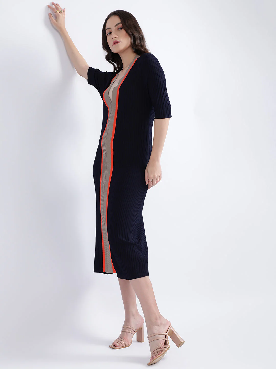 Gant Women Blue Printed V Neck Dress - Image 5