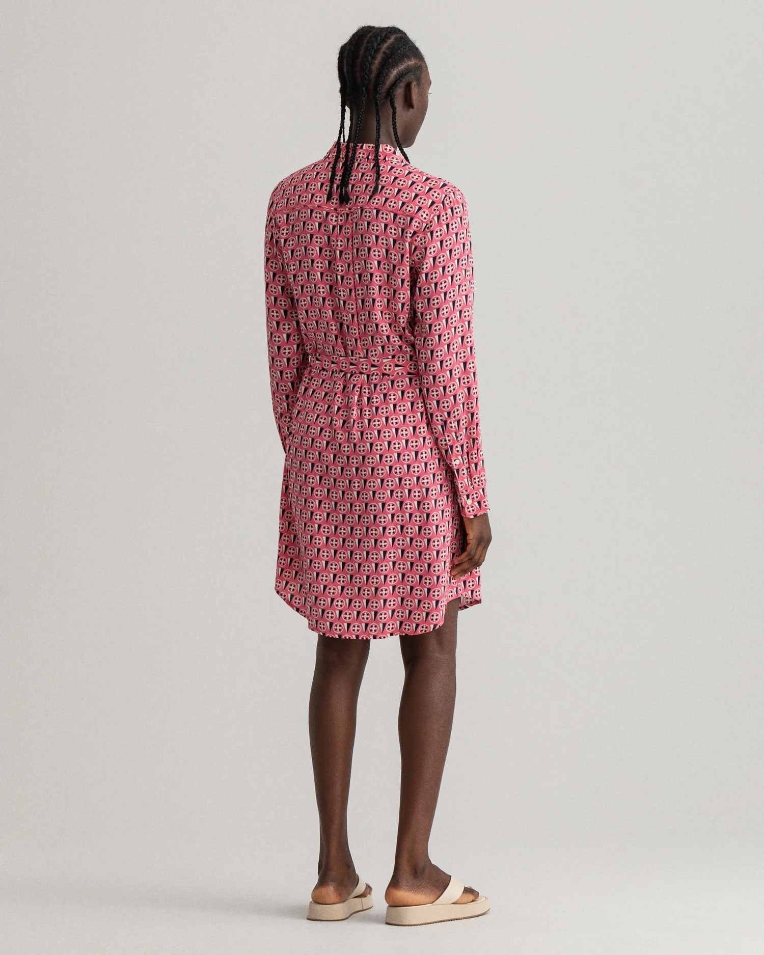 Gant Pink Geometric Shirt Dress - Image 2