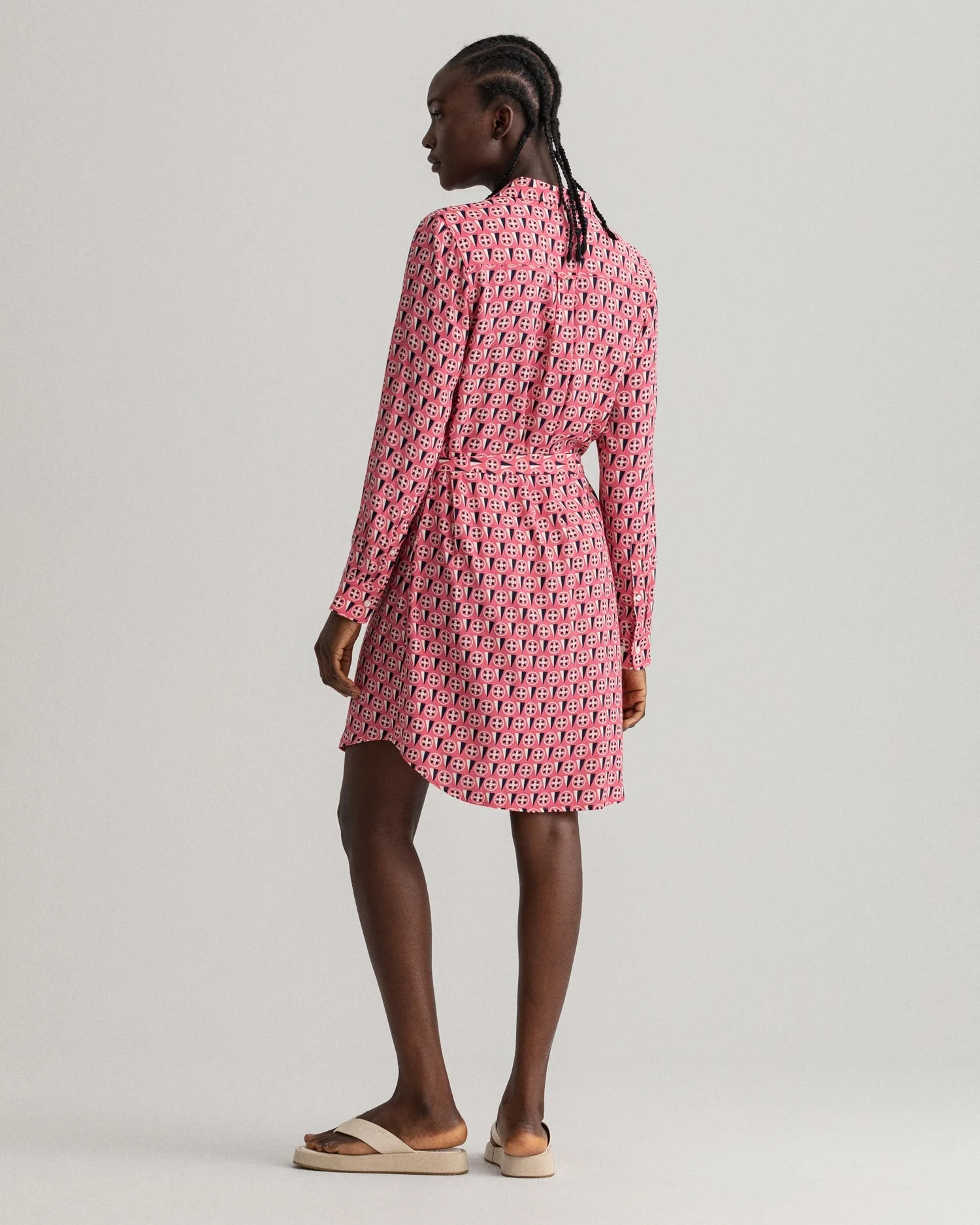 Gant Pink Geometric Shirt Dress - Image 4