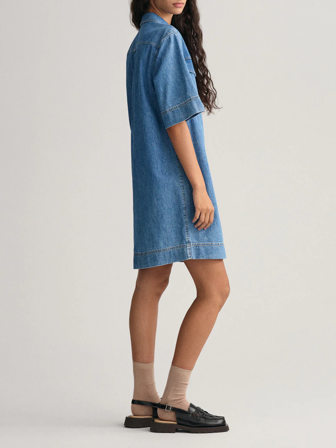 Gant Women Indigo Solid Collar Dress - Image 3