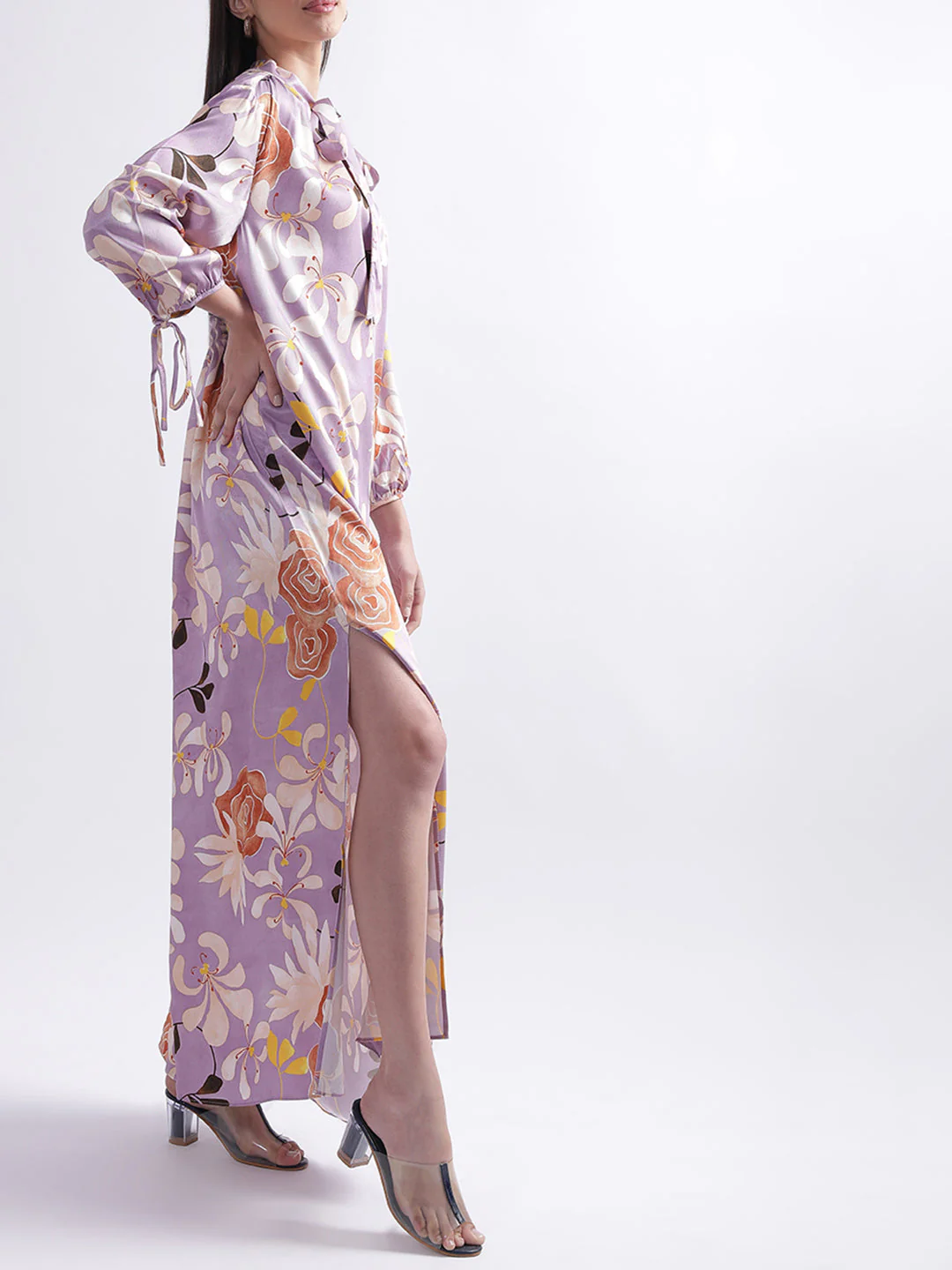 Gant Floral Print Tie-Up Neck Maxi Dress - Image 3