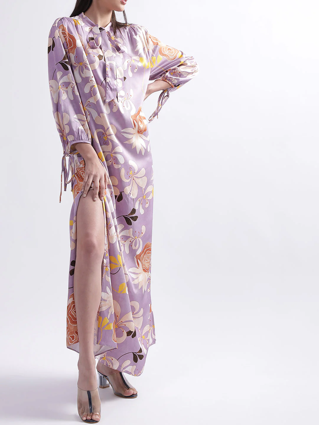 Gant Floral Print Tie-Up Neck Maxi Dress - Image 4