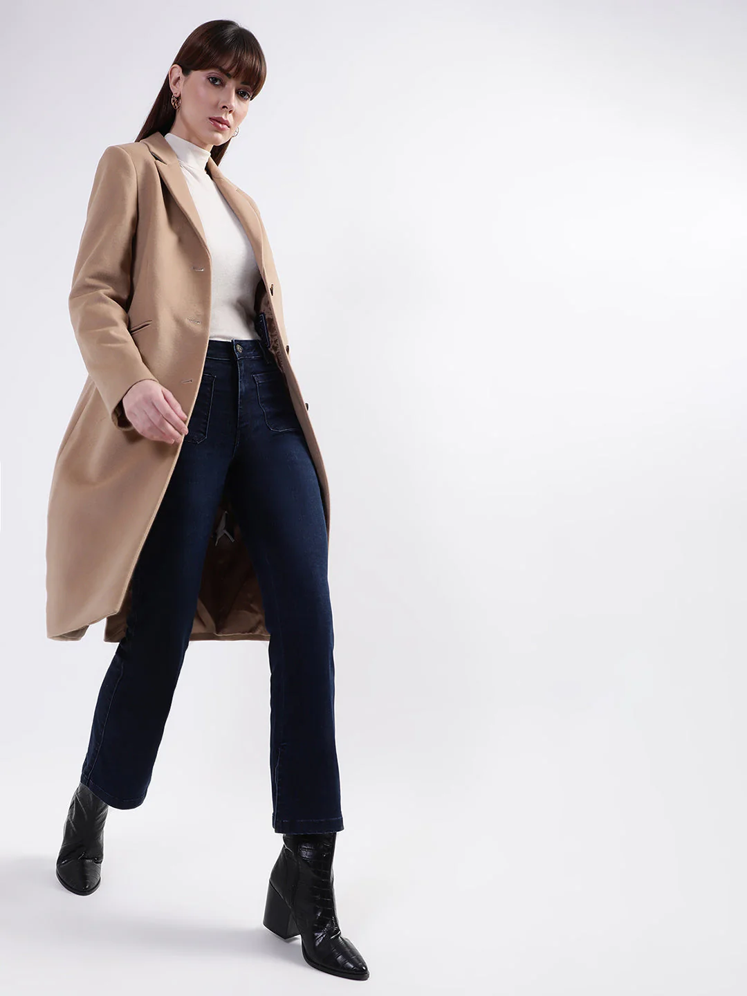 Gant Women Beige Solid Overcoat - Image 4