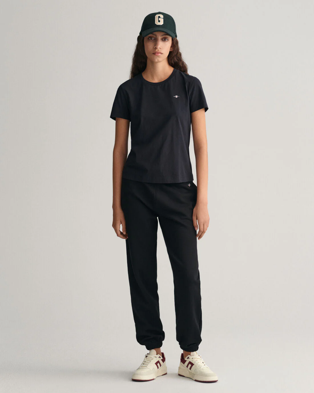 Gant Women Black Solid Round Neck Short Sleeves T-shirt - Image 3