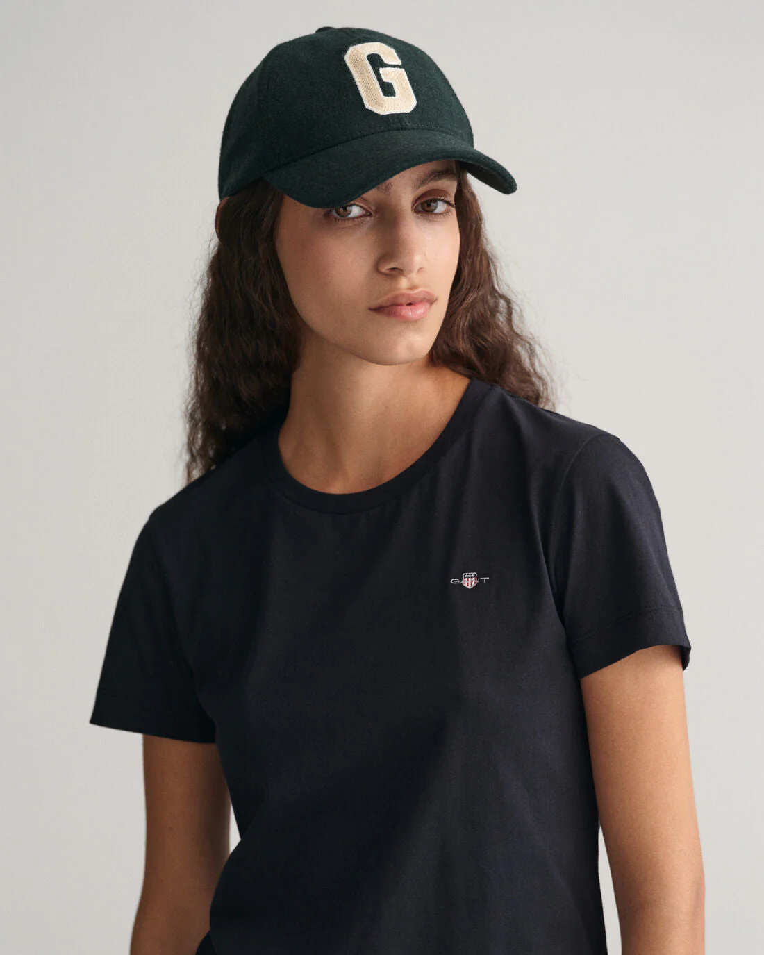 Gant Women Black Solid Round Neck Short Sleeves T-shirt - Image 4