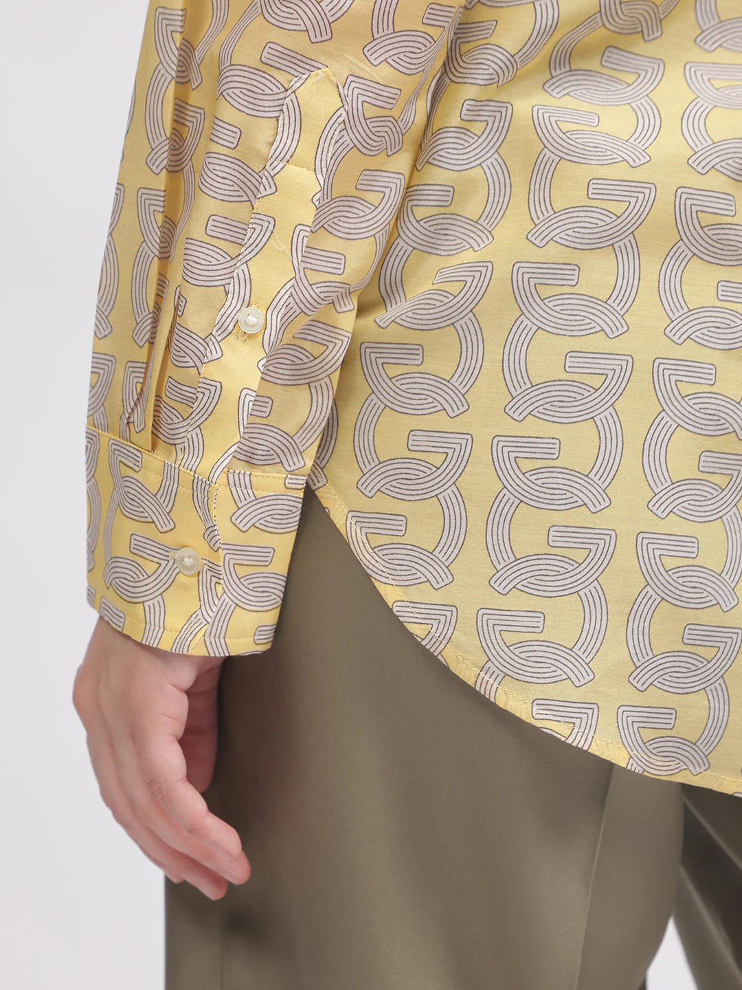 Gant Women Yellow Printed Spread Collar Full Sleeves Shirt - Image 6