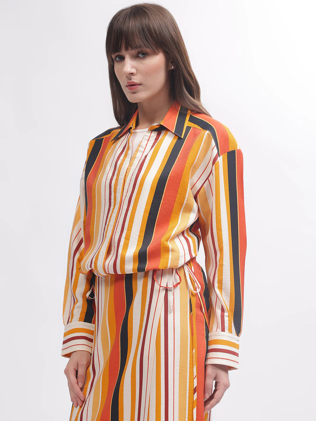 Gant Women Multi Striped Full Sleeves Shirt - Image 3