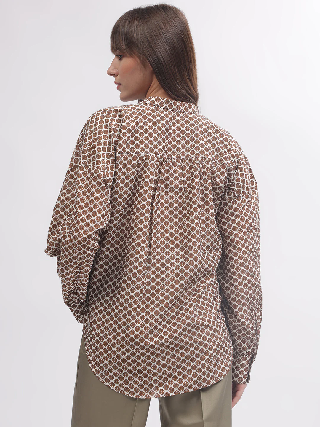 Gant Women Multi Printed Band Collar Full Sleeves Shirt - Image 4