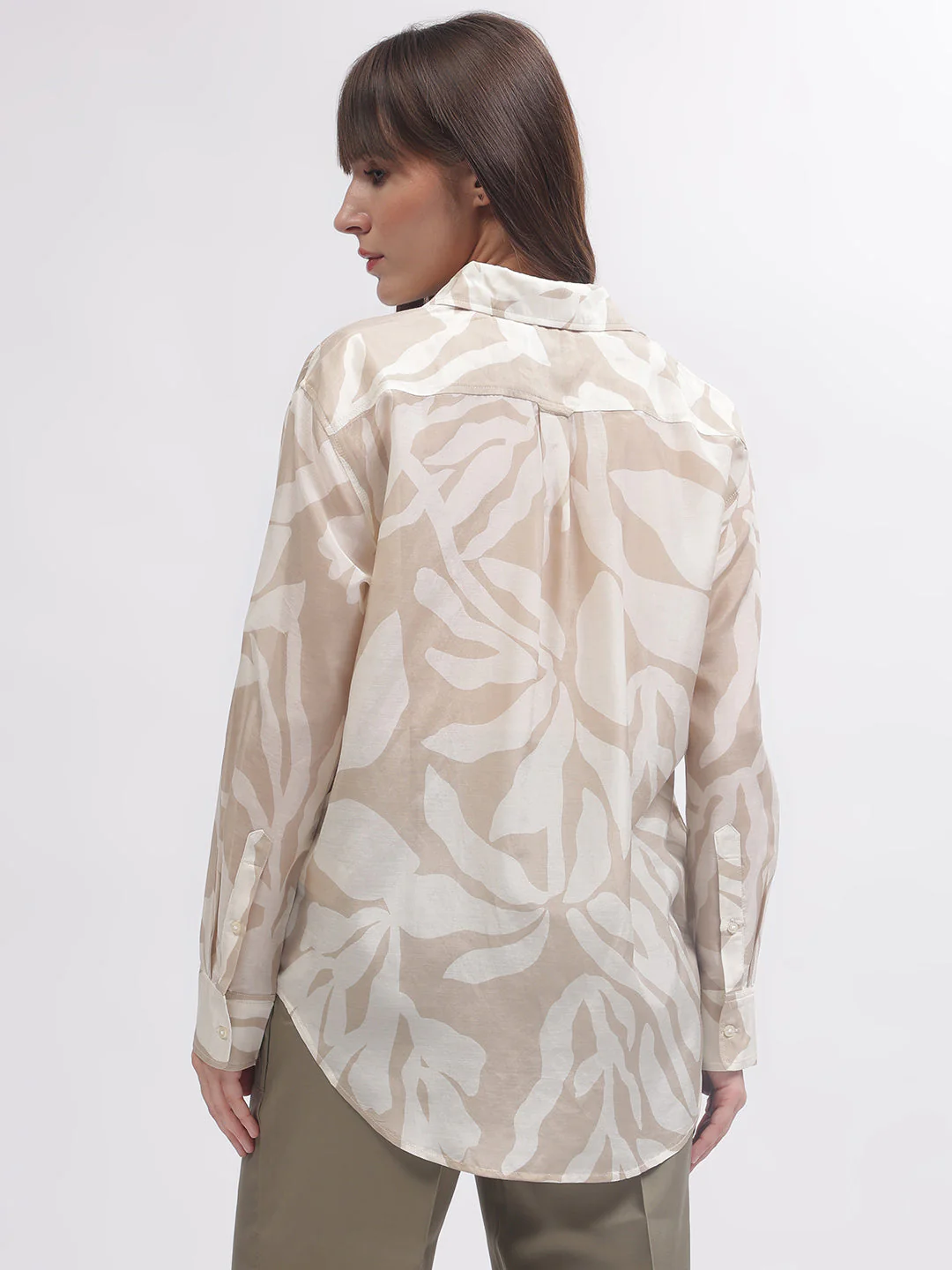 Gant Women Brown Printed Full Sleeves Shirt - Image 4