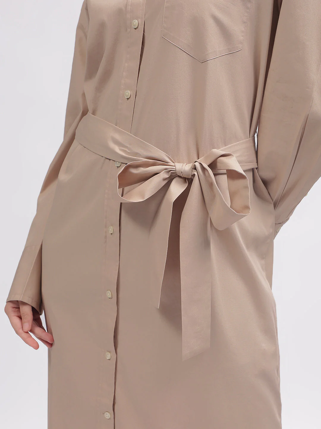 Gant Women Brown Solid Shirt Collar Full Sleeves Dress - Image 6