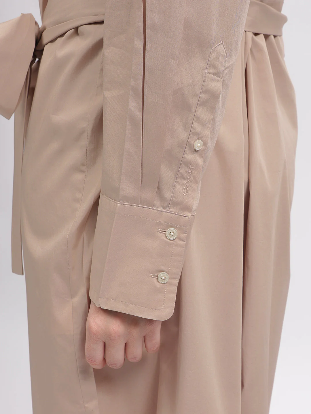 Gant Women Brown Solid Shirt Collar Full Sleeves Dress - Image 7