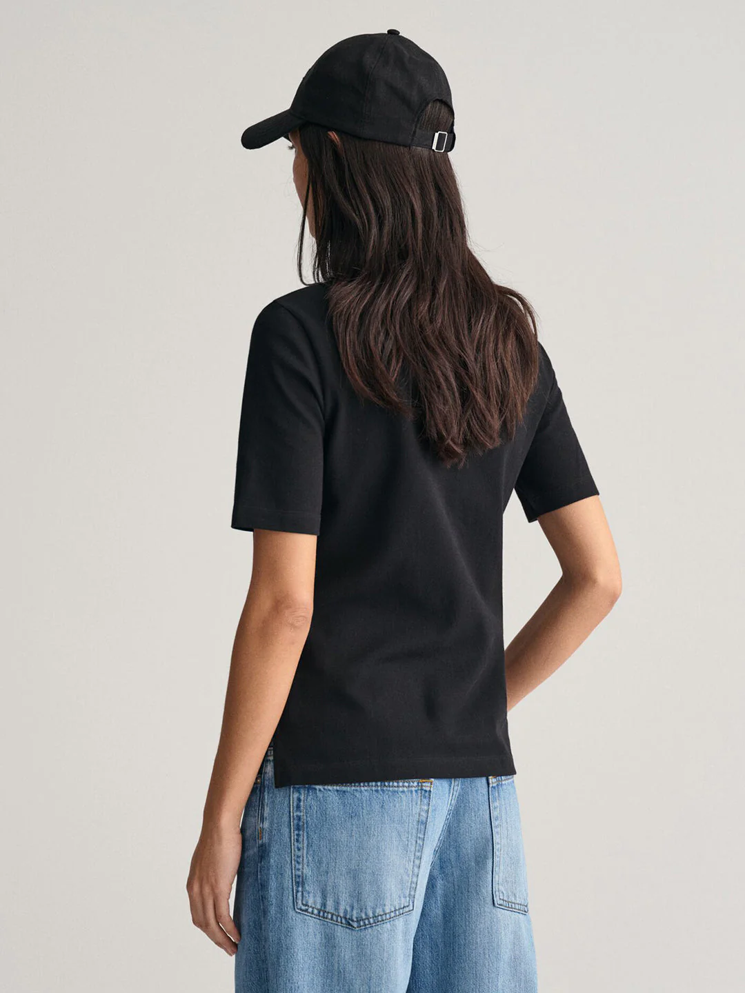 Gant Women Black Solid Short Sleeves Polo T-Shirt - Image 2