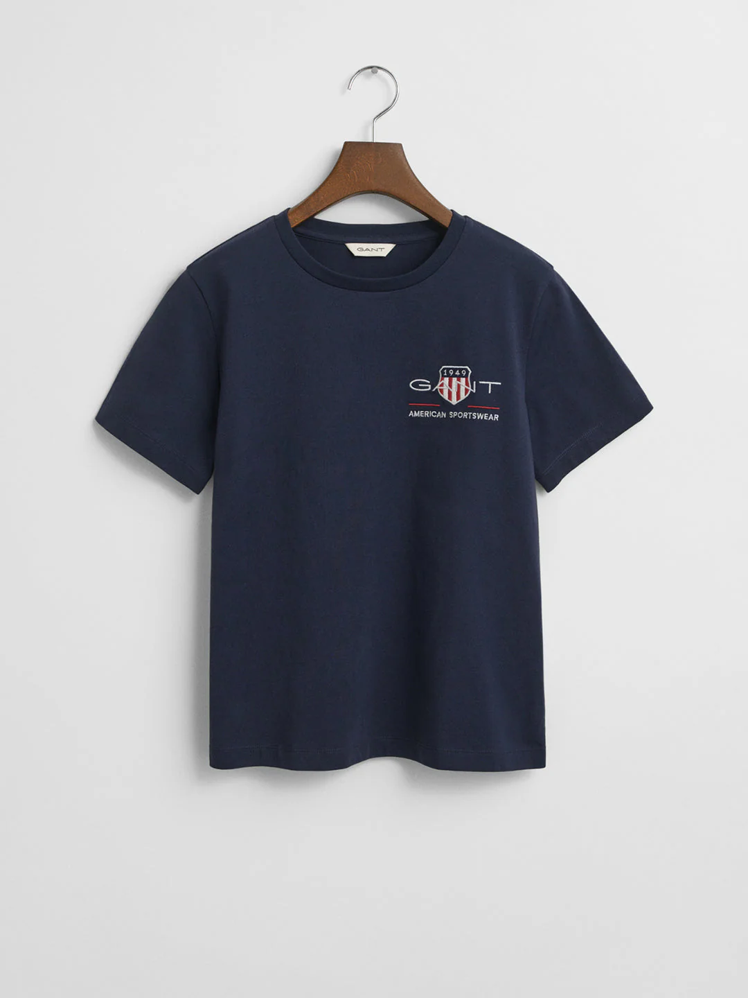 Gant Women Blue Round Neck Short Sleeves T-Shirt - Image 4