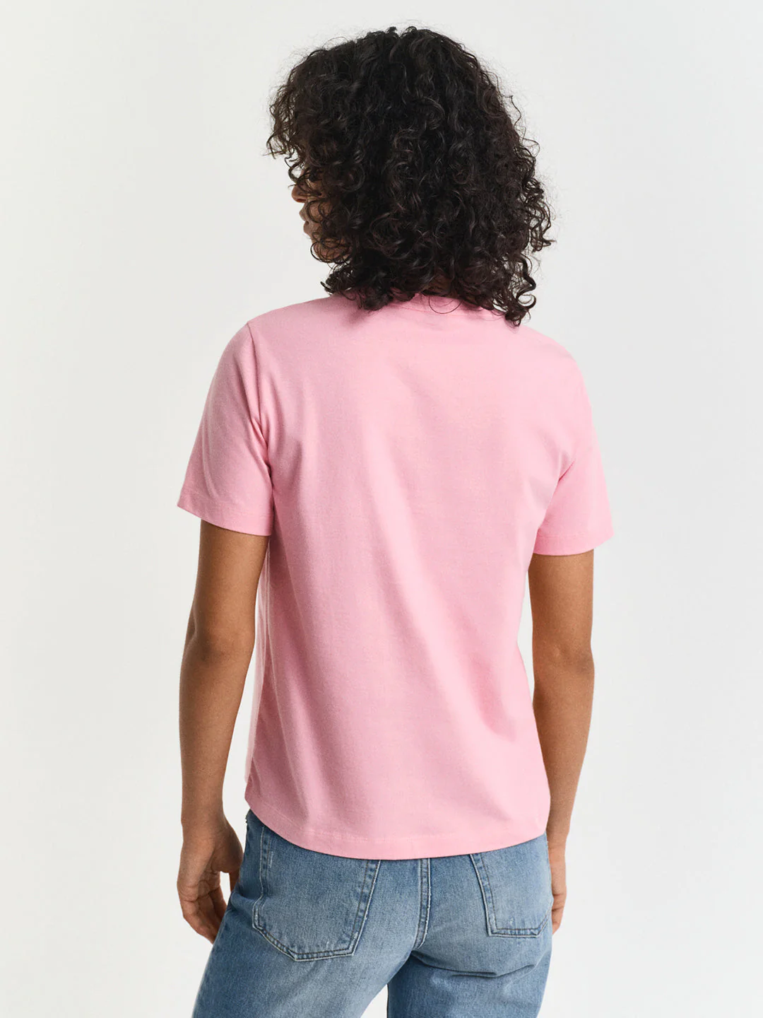 Gant Women Pink Round Neck Short Sleeves T-Shirt - Image 2