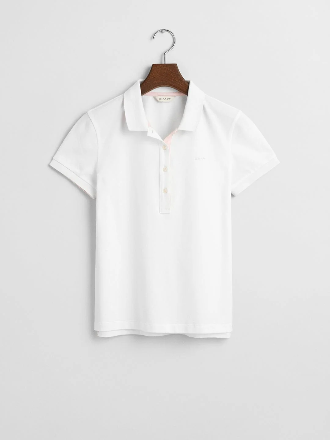 Gant Womens White Polo Collar Short Sleeve Solid T-Shirt - Image 4