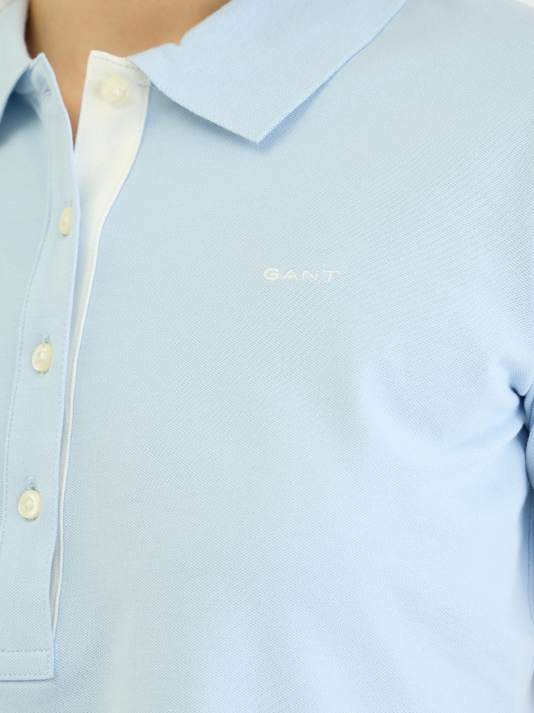 Gant Women Blue Solid Polo Tshirt - Image 5