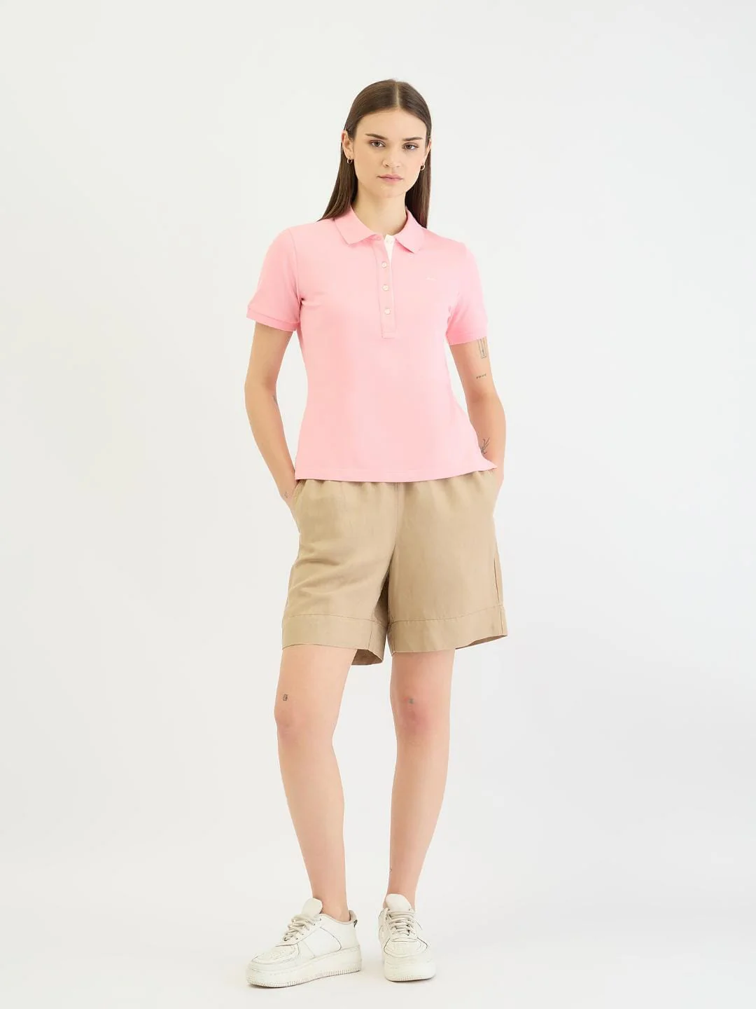 Gant Women Pink Solid Polo Tshirt - Image 2