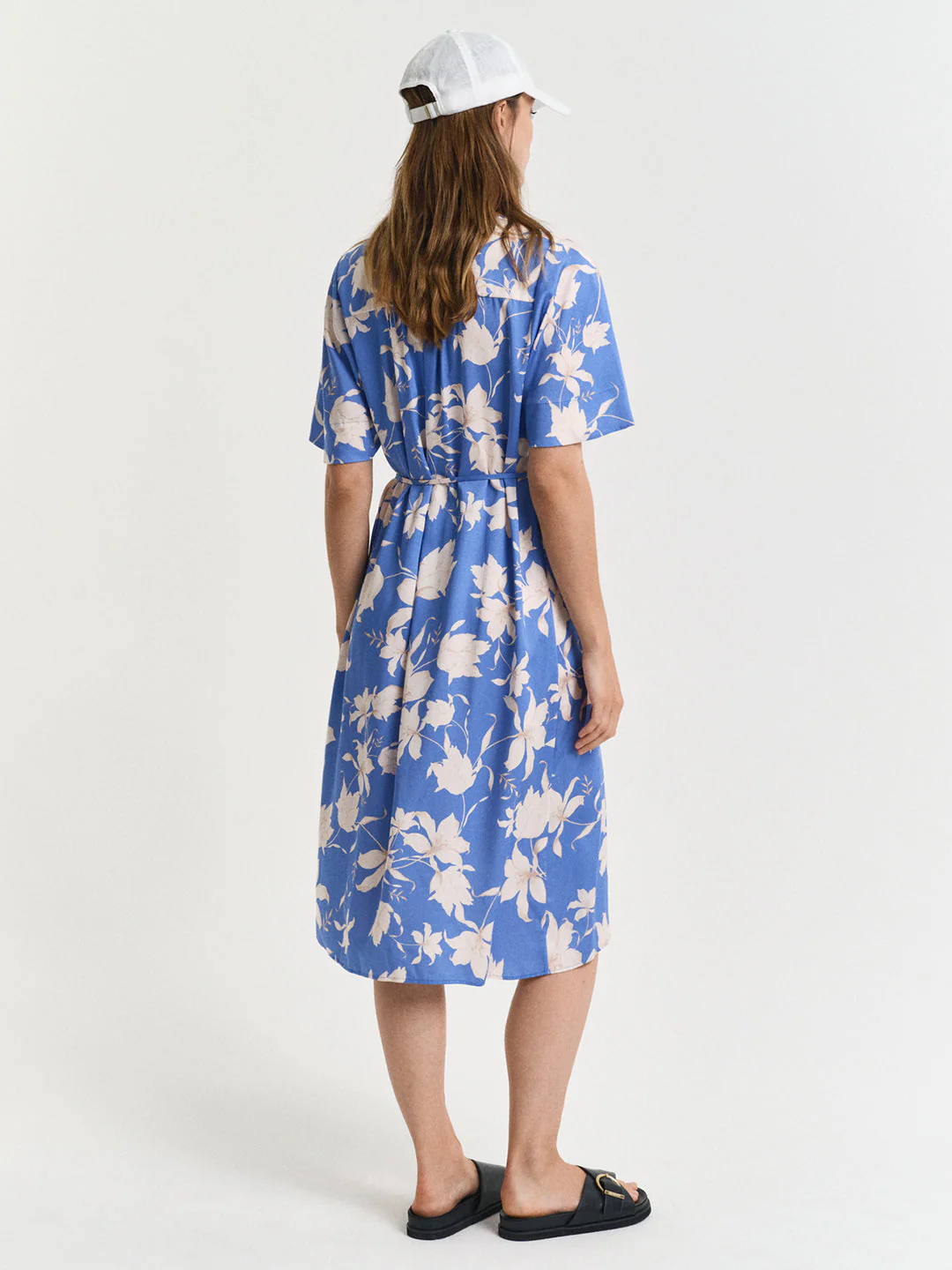 Gant Women Blue V-Neck Short Sleeves A-Line Dress - Image 2