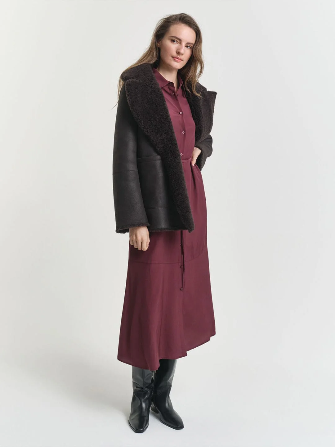 Gant Women Red Solid Collar Dress - Image 2