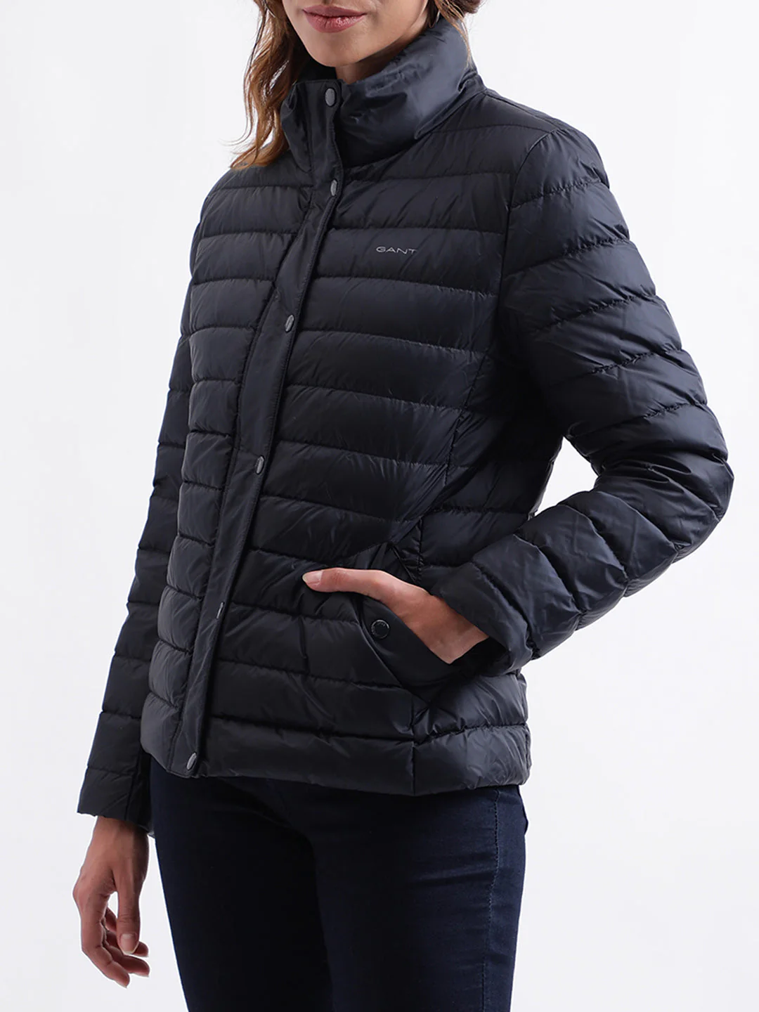 Gant Women Solid Full Sleeves Stand Collar Jacket - Image 2