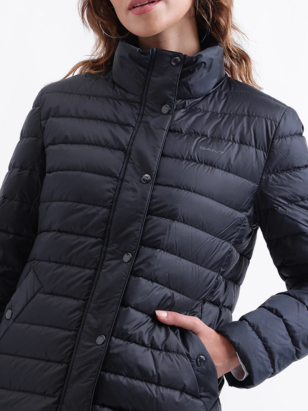 Gant Women Solid Full Sleeves Stand Collar Jacket - Image 5
