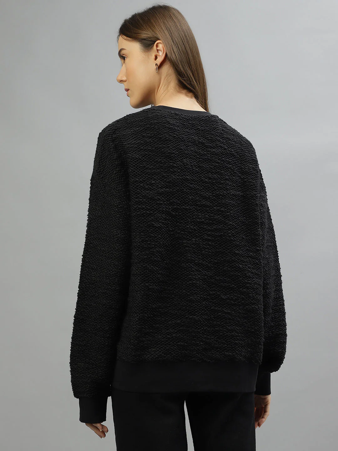 Gant Women Solid Round Neck Full Sleeves Sweatshirt - Image 4