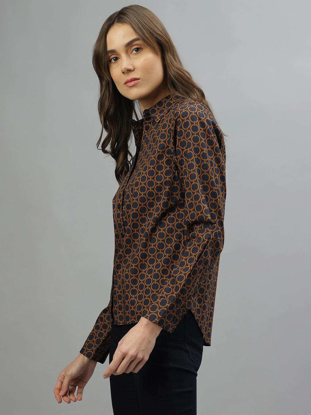 Gant Brown Fashion Printed Regular Fit Shirt - Image 3