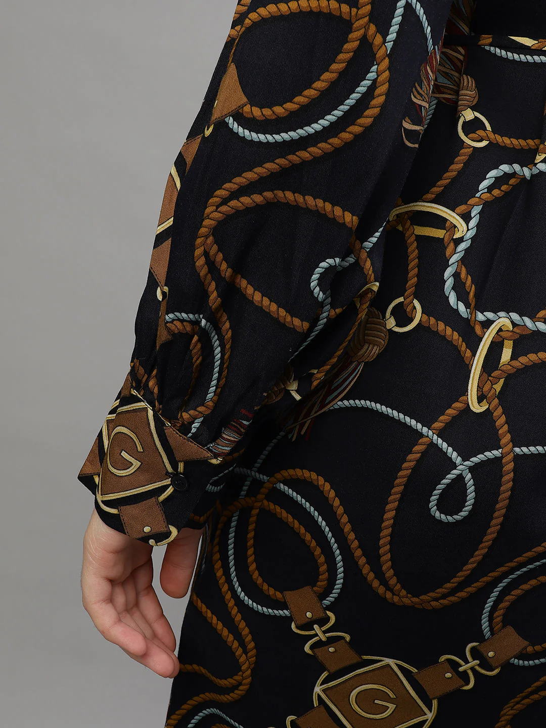 Gant Women Printed Round Neck Full Sleeves Dress - Image 8