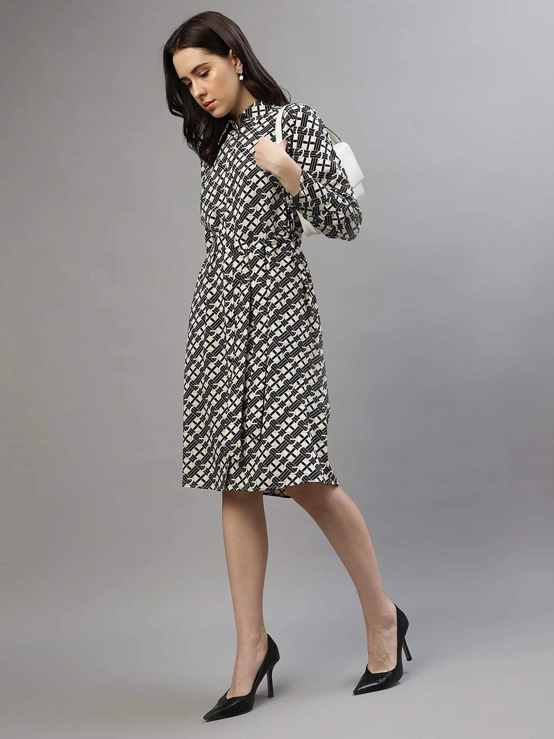 Gant Women Printed Spread Collar Full Sleeves Dress - Image 5