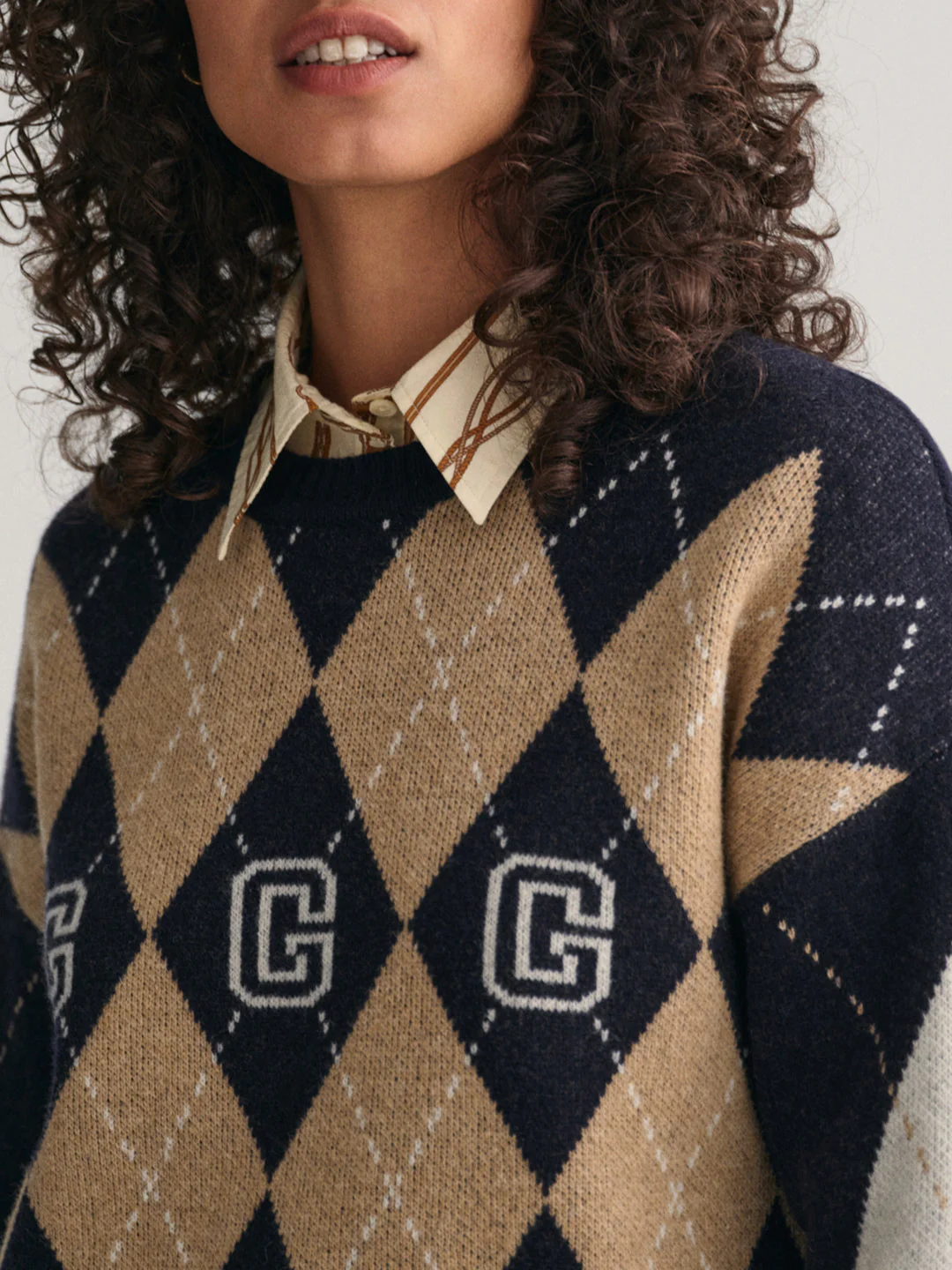 Gant Women Printed Round Neck Full Sleeves Sweater - Image 3